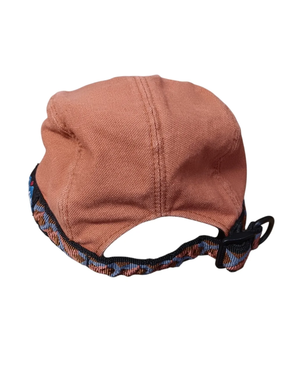 90s Kavu Burnt Orange Strap Back Cap with Patterned Band - S - Picture 3 of 4